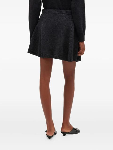 GANNI knitted flared mini skirt - Grey