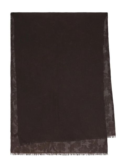 Loro Piana Cardo frayed floral stole - Brown - zdjęcie produktu nr 1