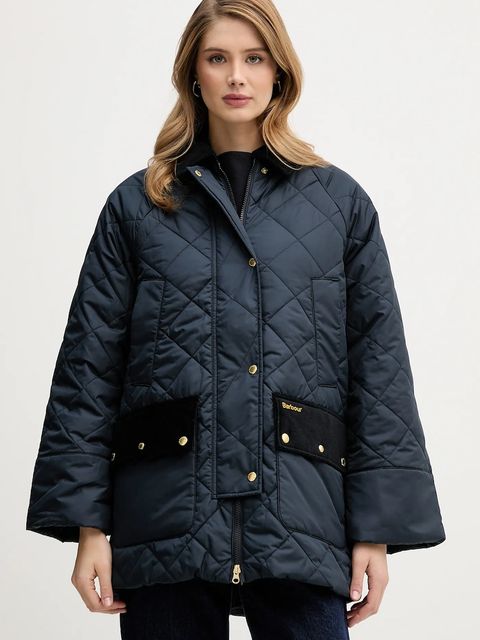 Barbour kurtka Aldburgh kolor granatowy przejściowa oversize LQU1885 - zdjęcie produktu nr 1
