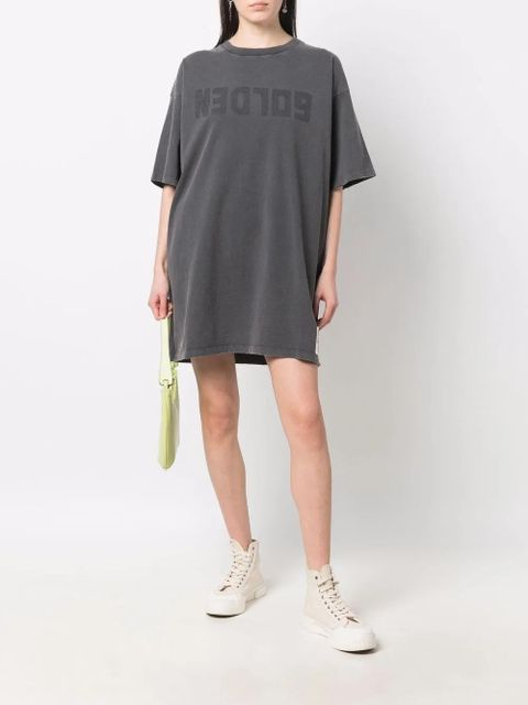 Golden Goose logo-print short-sleeved T-shirt dress - Grey - zdjęcie produktu nr 2