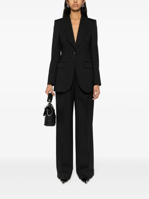 Dolce & Gabbana pinstriped wide-leg trousers - Black
