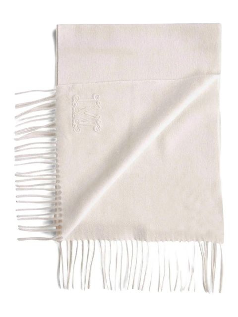 Max Mara embroidered-logo fringe scarf - Neutrals - zdjęcie produktu nr 2