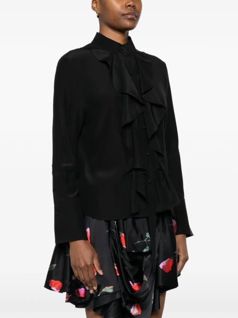 Alexander McQueen ruffled-detail blouse - Black