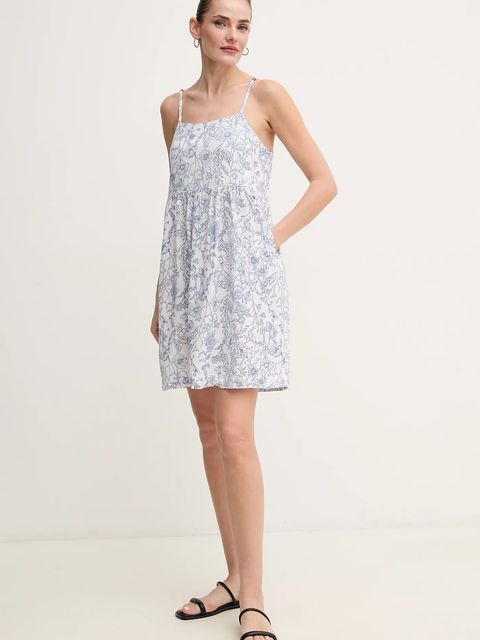 Pepe Jeans sukienka lniana DIVINA kolor niebieski mini rozkloszowana PL953702 - zdjęcie produktu nr 2