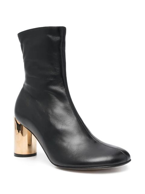 Lanvin 75mm round-toe leather boots - Black