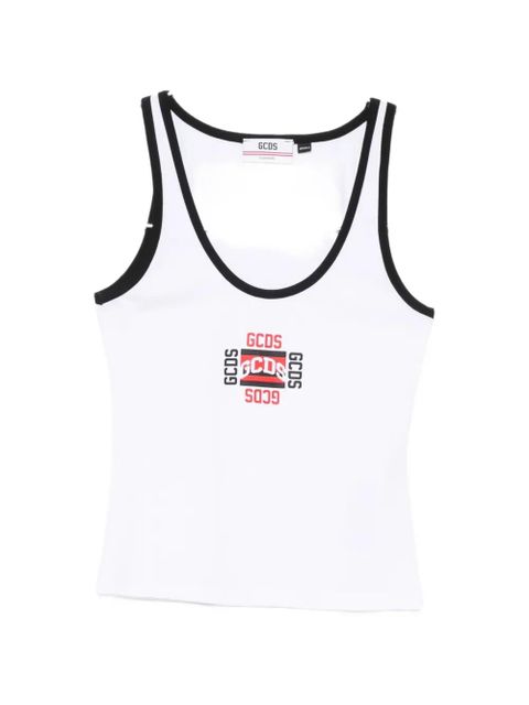 GCDS logo-print contrast-trim tank top - White - zdjęcie produktu nr 1