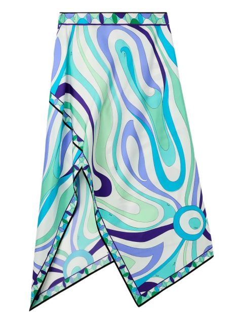 PUCCI Marmo-print asymmetrical midi skirt - Green - zdjęcie produktu nr 1