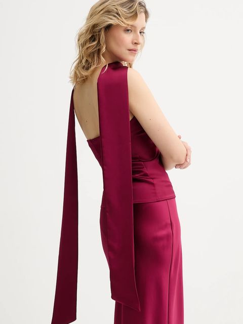 Answear.LAB top i spódnica damski kolor bordowy