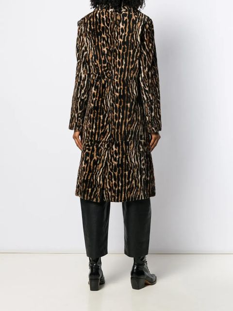 Yves Salomon ocelot print coat - Brown