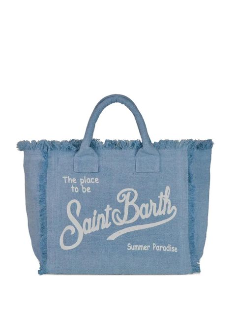 MC2 Saint Barth Collette fringed zip linen tote bag - Blue - zdjęcie produktu nr 1