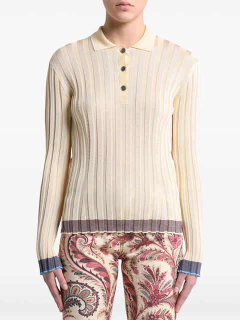 ETRO ribbed polo shirt - Neutrals - zdjęcie produktu nr 2