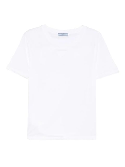 Prada triangle logo jersey T-shirt - White - zdjęcie produktu nr 1
