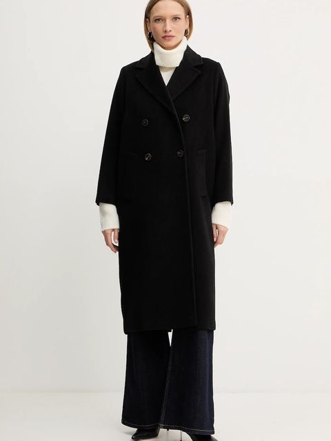 Weekend Max Mara płaszcz z dodatkiem wełny ZUFOLO kolor czarny 2525016092600 - zdjęcie produktu nr 1