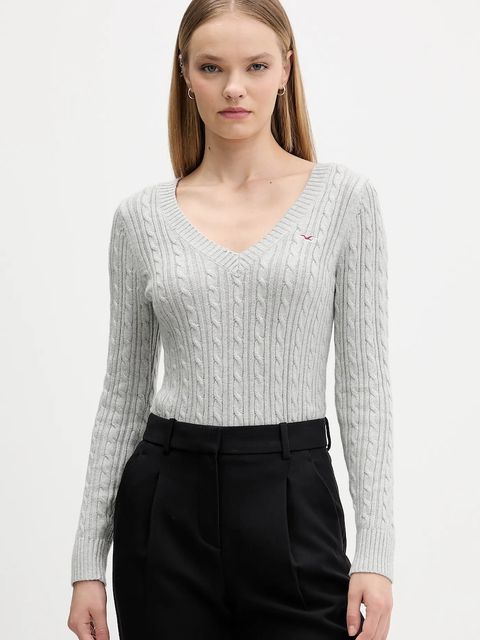 Hollister Co. sweter damski kolor szary lekki KI350-5132 - zdjęcie produktu nr 1