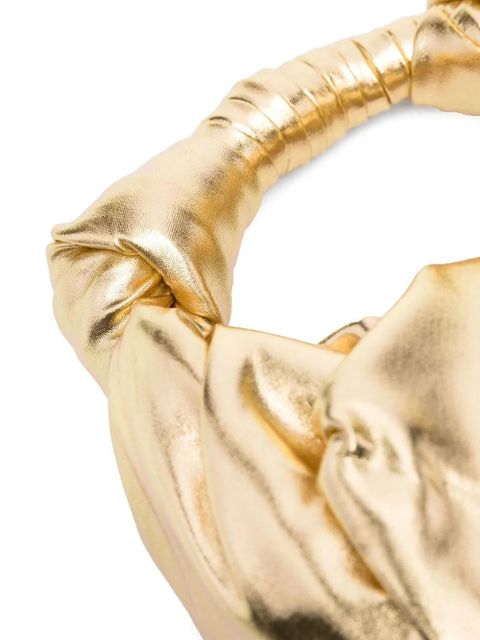 Simon Miller ruched logo-plaque shoulder bag - Gold