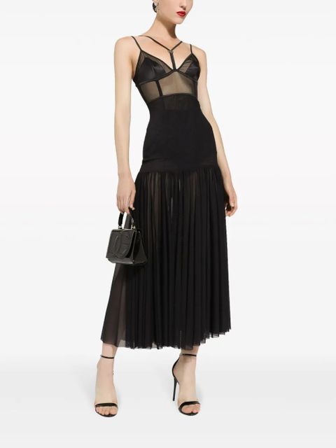 Dolce & Gabbana DG-plaque tulle midi dress - Black - zdjęcie produktu nr 2
