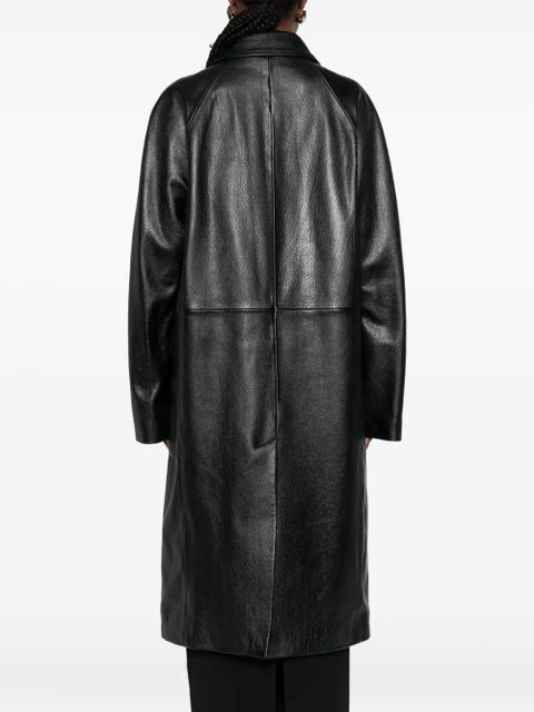 TOTEME raglan-sleeves leather coat - Black