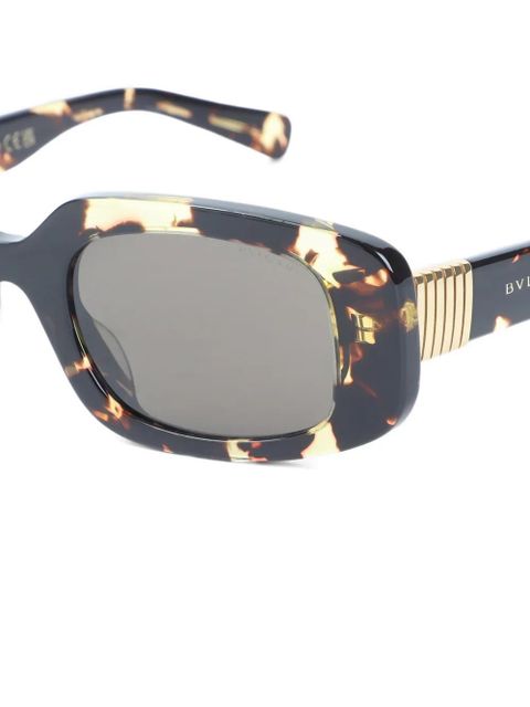 Bvlgari Tubogas rectangle-frame sunglasses - Brown