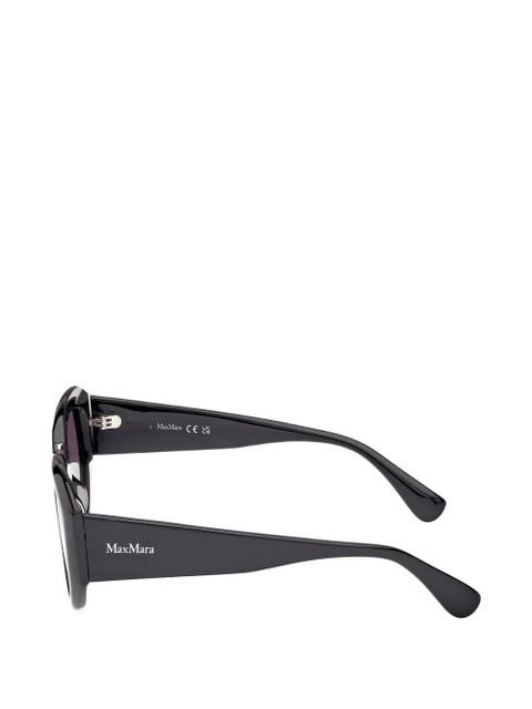 Max Mara Eyewear shiny oval-frame sunglasses - Black