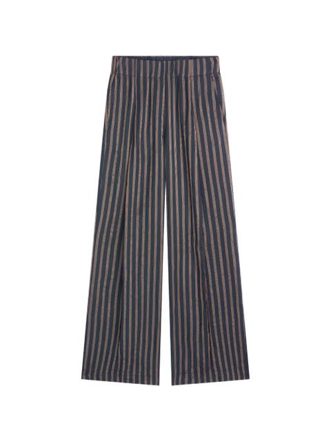 DRIES VAN NOTEN pleated wide trousers - Blue - zdjęcie produktu nr 1