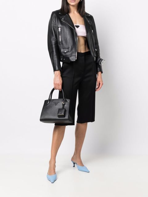 Prada Re-Nylon logo-plaque bandeau top - Pink