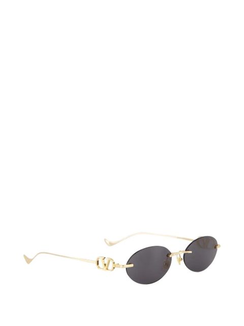 Valentino Garavani V-logo oval-frame sunglasses - Gold