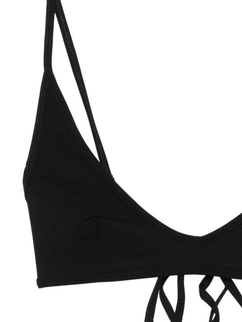 TOTEME Scoop-neck tie-fastening bikini top - Black