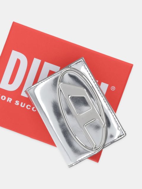 Diesel portfel skórzany 1DR 1DR TRI FOLD COIN XS II damski kolor srebrny X09887.PS202 - zdjęcie produktu nr 2