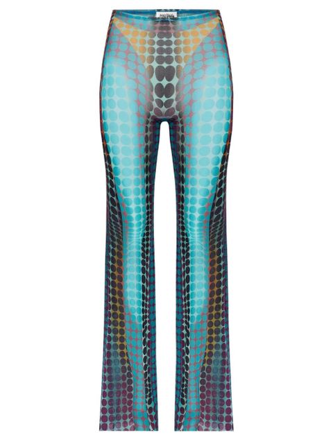 Jean Paul Gaultier Re-edition flared printed trousers - Blue