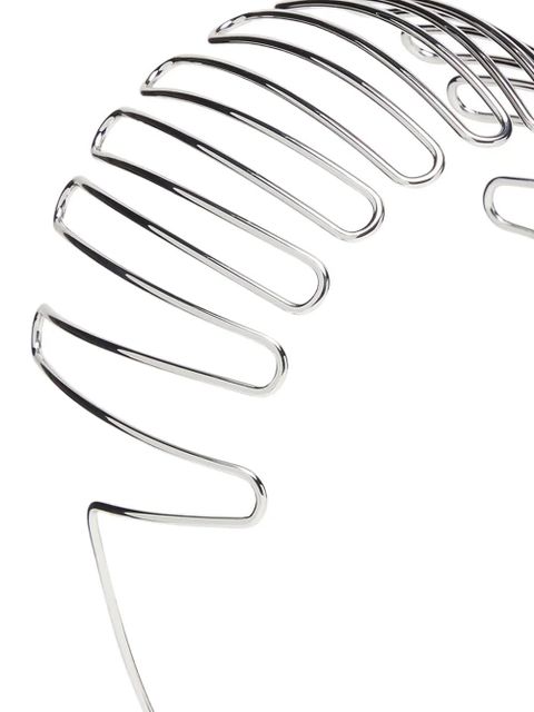 Diesel Volt-D curved-line metal headband - Silver