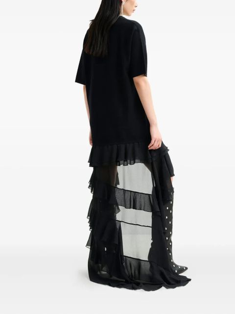 Essentiel Antwerp Imaille ruffled sheer mini dress - Black