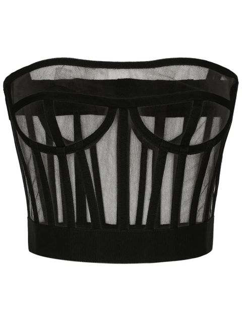 Dolce & Gabbana boned-bodice cropped tank top - Black - zdjęcie produktu nr 1