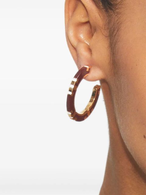Tory Burch T Stripe hoop earrings - Gold - zdjęcie produktu nr 2