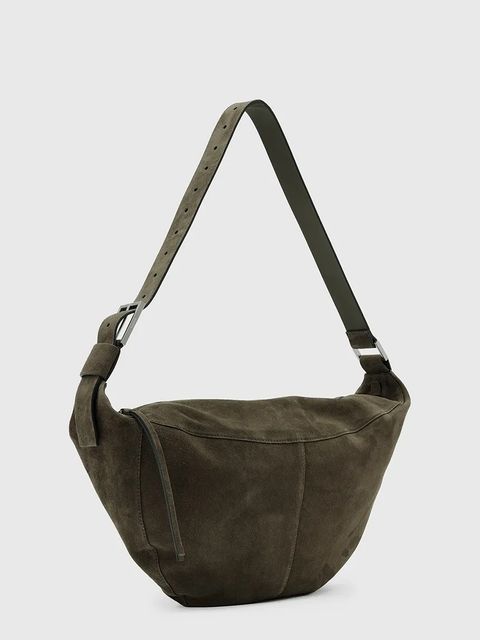 AllSaints torebka zamszowa LUNA kolor brązowy W388XD