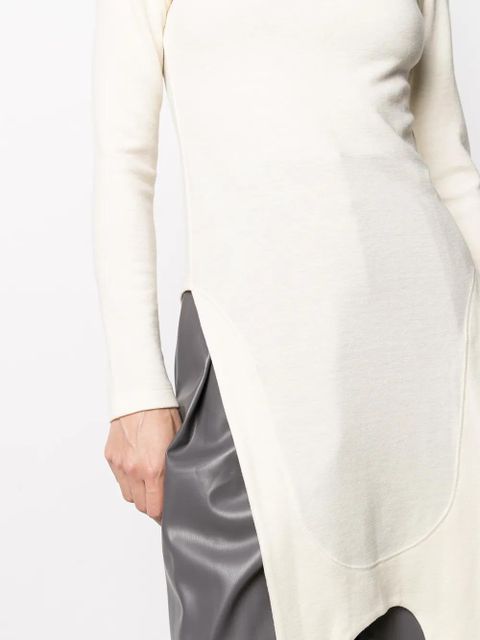 AMBUSH apron jersey roll neck top - White