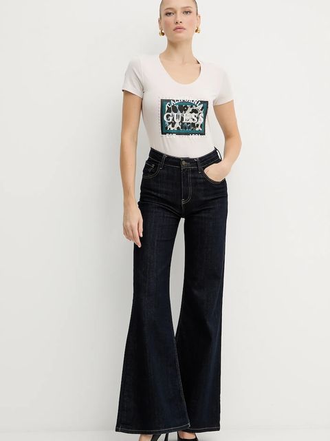 Guess t-shirt ANIMALIER damski kolor beżowy W5YI27 J1314