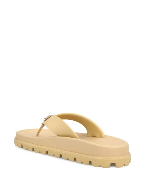Prada logo-plaque flip-flops - Neutrals