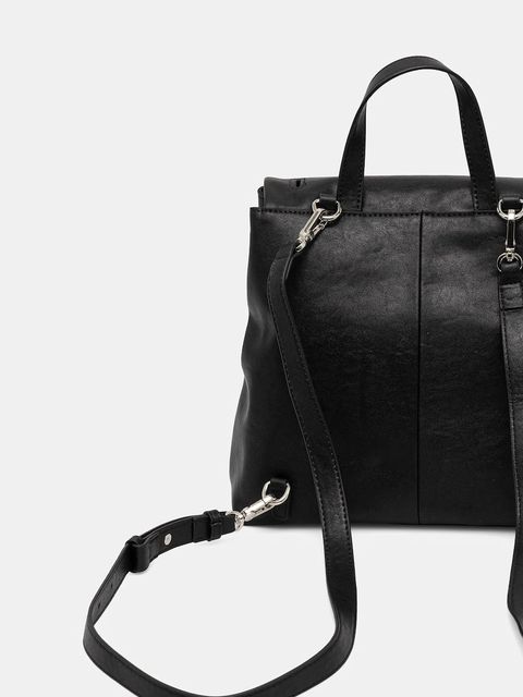 Answear.LAB plecak skórzany damski kolor czarny mały gładki