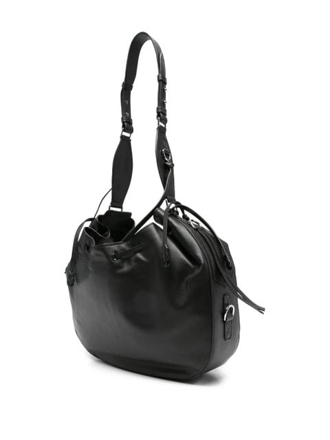 ISABEL MARANT drawstring leather shoulder bag - Black