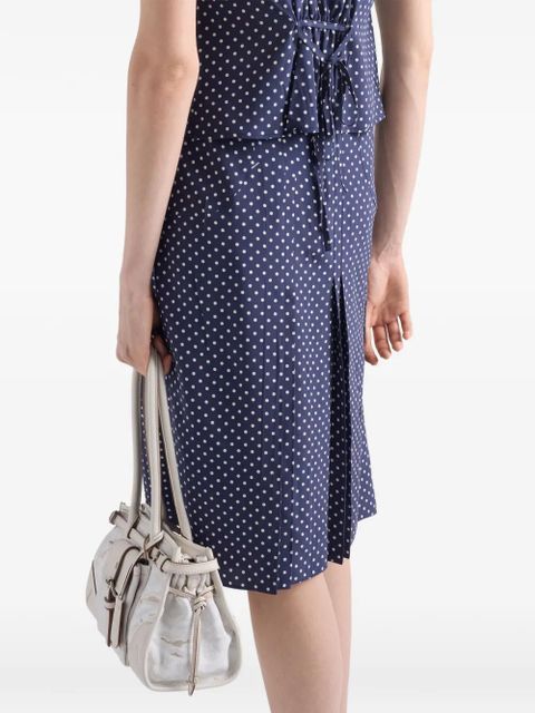 Prada polka-dot marocain skirt - Blue