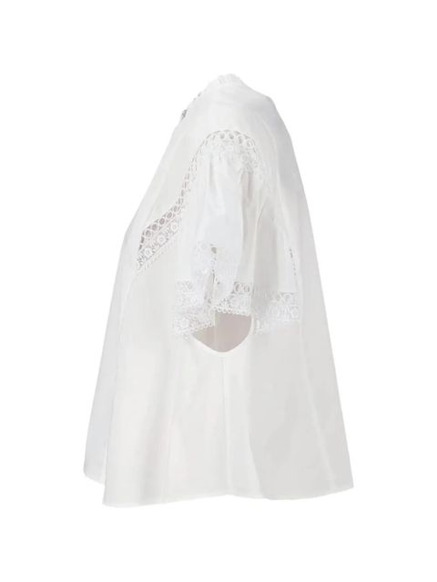 TWINSET lace-trim ruffled blouse - White - zdjęcie produktu nr 2