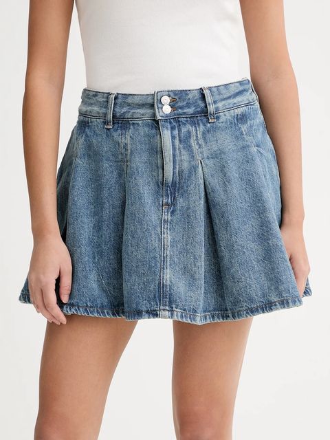Tommy Jeans spódnica bawełniana kolor niebieski mini rozkloszowana DW0DW21992 - zdjęcie produktu nr 1