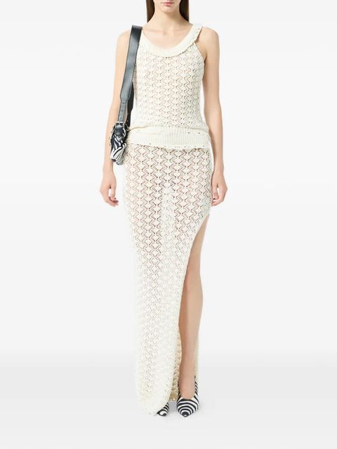 Blumarine lace-stitch knitted top - White