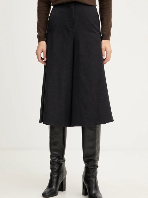 United Colors of Benetton spodnie z domieszką wełny damskie kolor szary szerokie high waist 4YVXDF0A9 - zdjęcie produktu nr 1