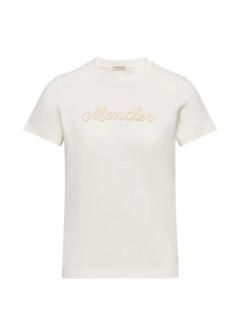 Moncler logo-embroidered T-shirt - White - zdjęcie produktu nr 1
