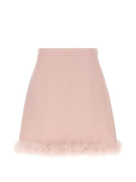 Valentino Garavani concealed-fastening feather-trim mini skirt - Pink - zdjęcie produktu nr 1