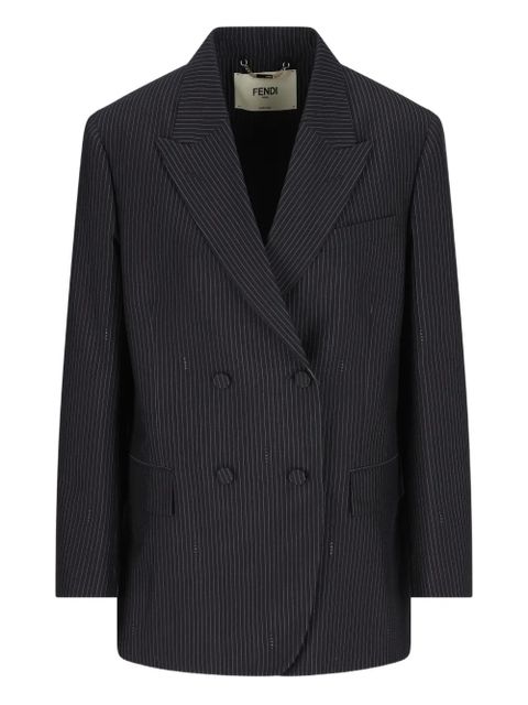 FENDI pinstripe flap-pocket blazer - Blue - zdjęcie produktu nr 1