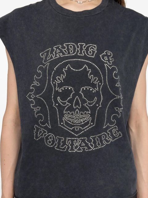 Zadig&Voltaire skull strass top - Grey