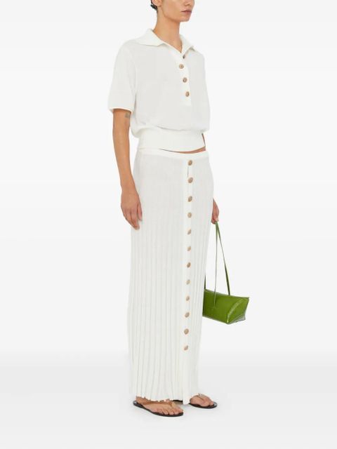 Christopher Esber Sundial Shell knitted polo top - White