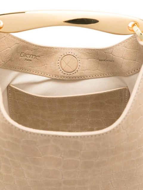 Elleme small Boomerang croco-effect tote bag - Neutrals